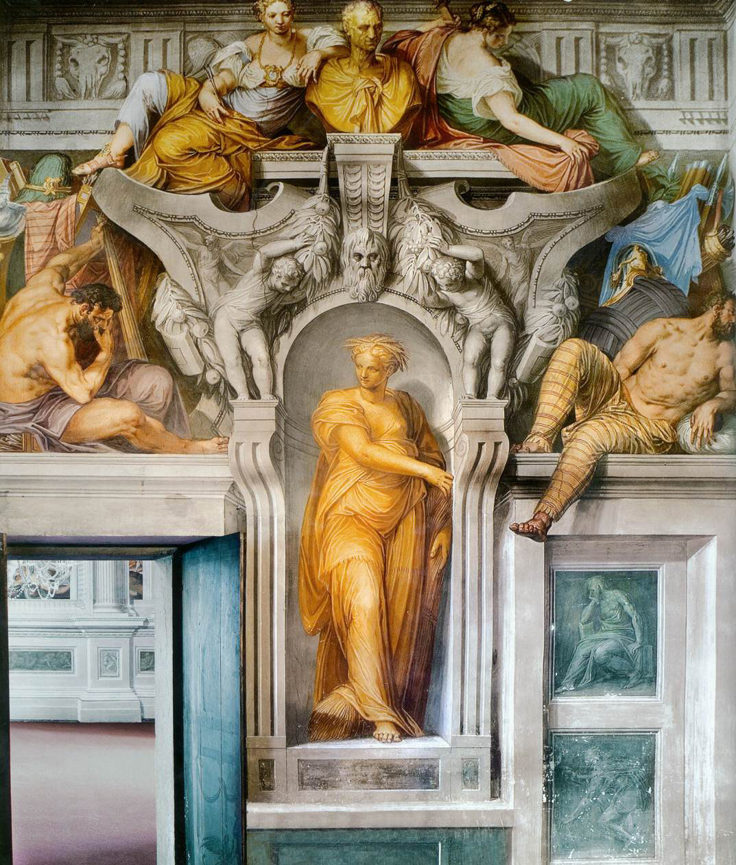 villa godi frescoe in the hall of the arts by Giovanni Battista Farinati